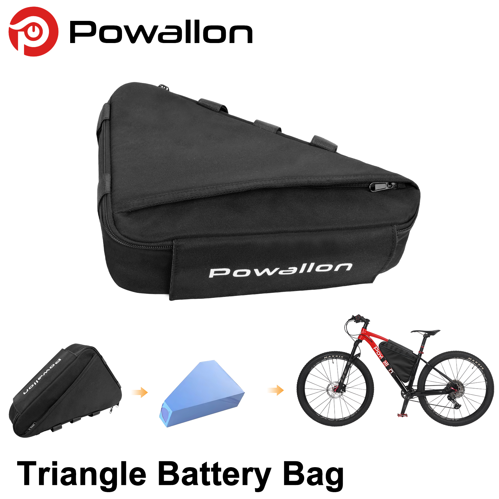 Cycling Gear Bag - Водонепроницаемая треугольная сумка для аккумулятора электровелосипеда,